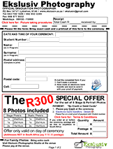 Order form at ceremony